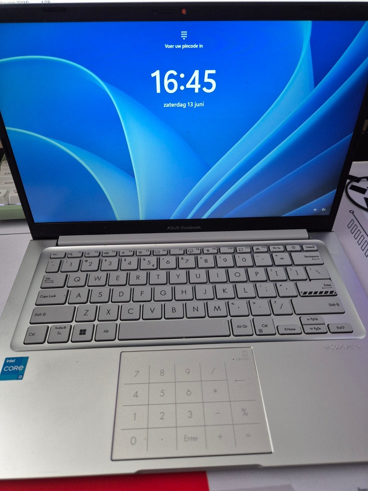 ASUS vivobook 14 laptop 14 inch, Computers en Software, Windows Laptops, Qwerty, 14 inch, Zo goed als nieuw, Intel i3
