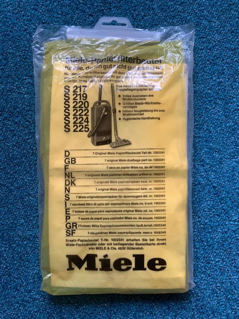 Miele Stofzuigerzakken S217 S219 S220 S222 S224 S225, Witgoed en Apparatuur, Onderdelen en Toebehoren, Ophalen of Verzenden, Nieuw