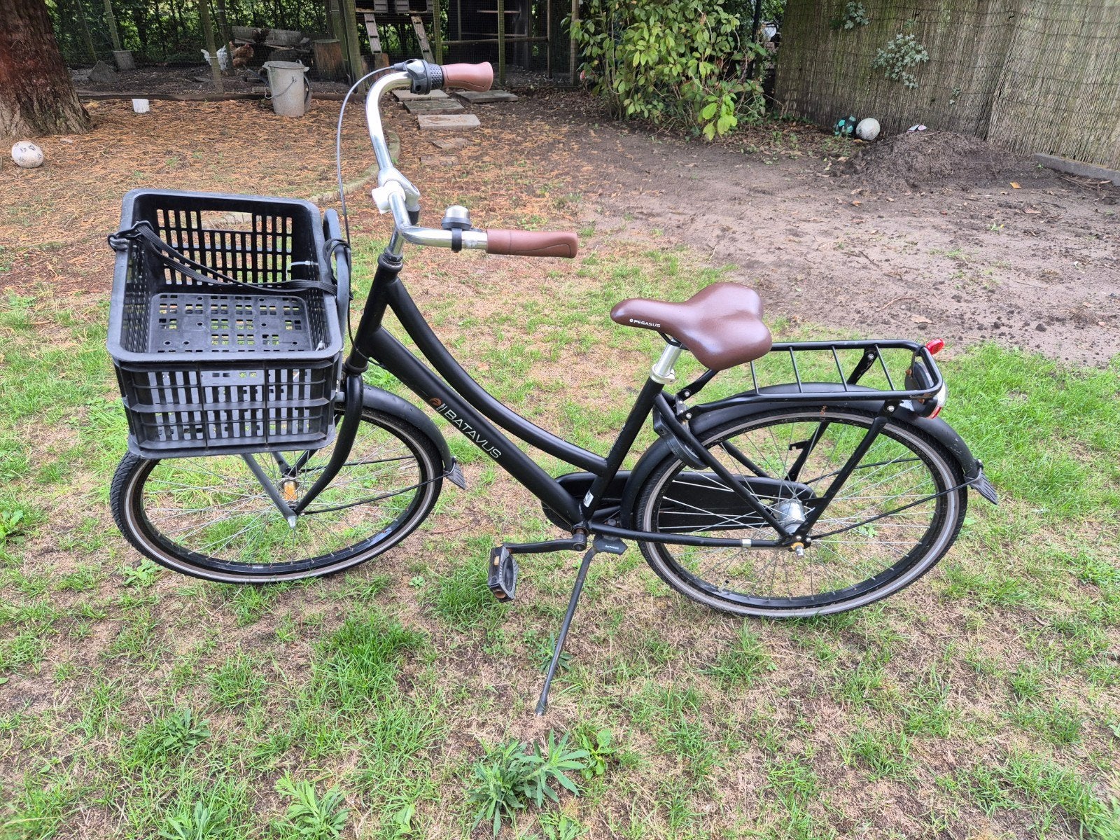 Batavus stadsfiets met krat, Terugtraprem, (Extra) lage instap, Batavus, Ophalen of Verzenden