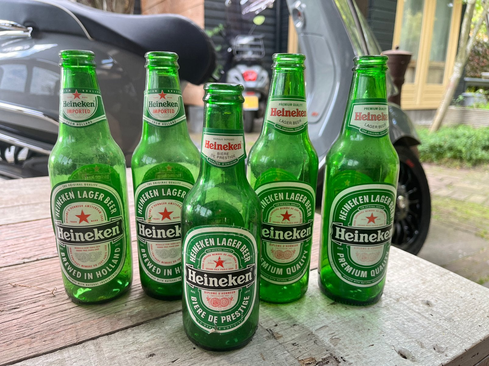 5 Heineken flesjes buitenland – NZ, Frankrijk, Balkan, Ophalen of Verzenden, Gebruikt, Flesje(s), Heineken