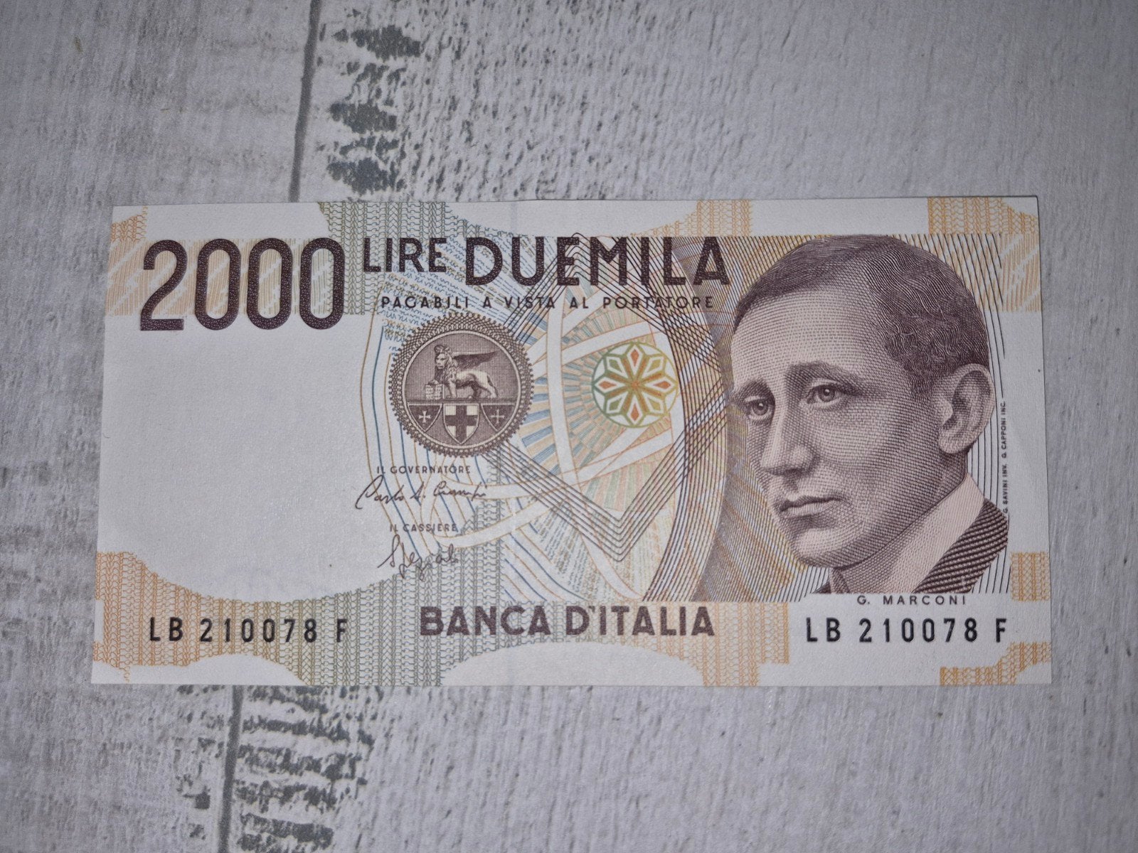 Italië 2000  Lire 1990 - G. Marconi, Ophalen of Verzenden, Italië, Los biljet