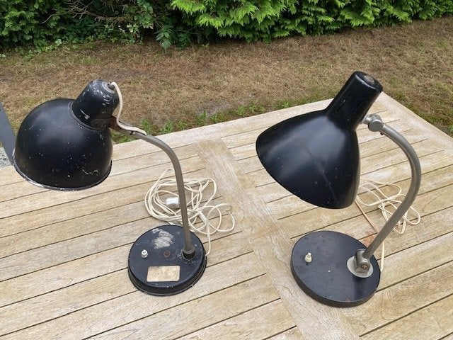 Vintage jaren ‘50 / ’60 bureaulampen 2 stuks, 1x HALA, Zeist, Huis en Inrichting, Lampen | Tafellampen, Ophalen, Bureaulamp, Gebruikt