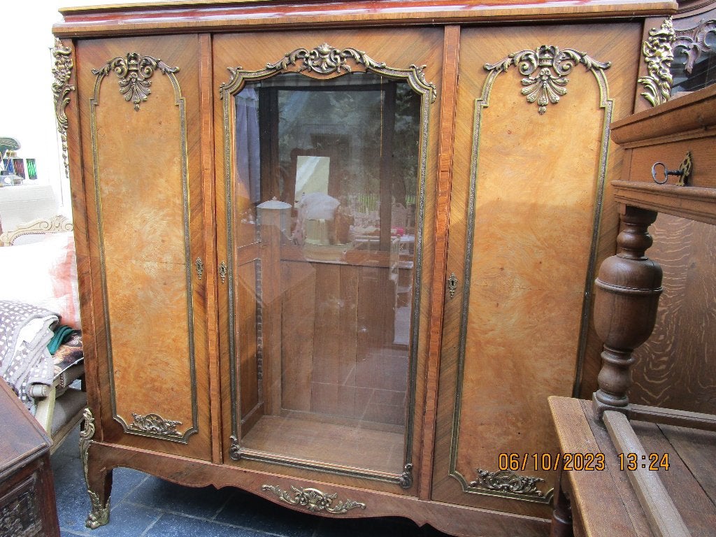 boekenkast, vitrinekast Louis XV stijl, Ophalen, 25 tot 50 cm, 50 tot 100 cm, 150 tot 200 cm