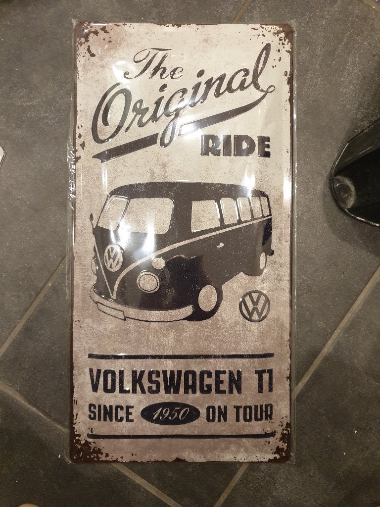 metaal bord vw volkswagen t1 bus the original ride GROOT, Ophalen of Verzenden, Nieuw