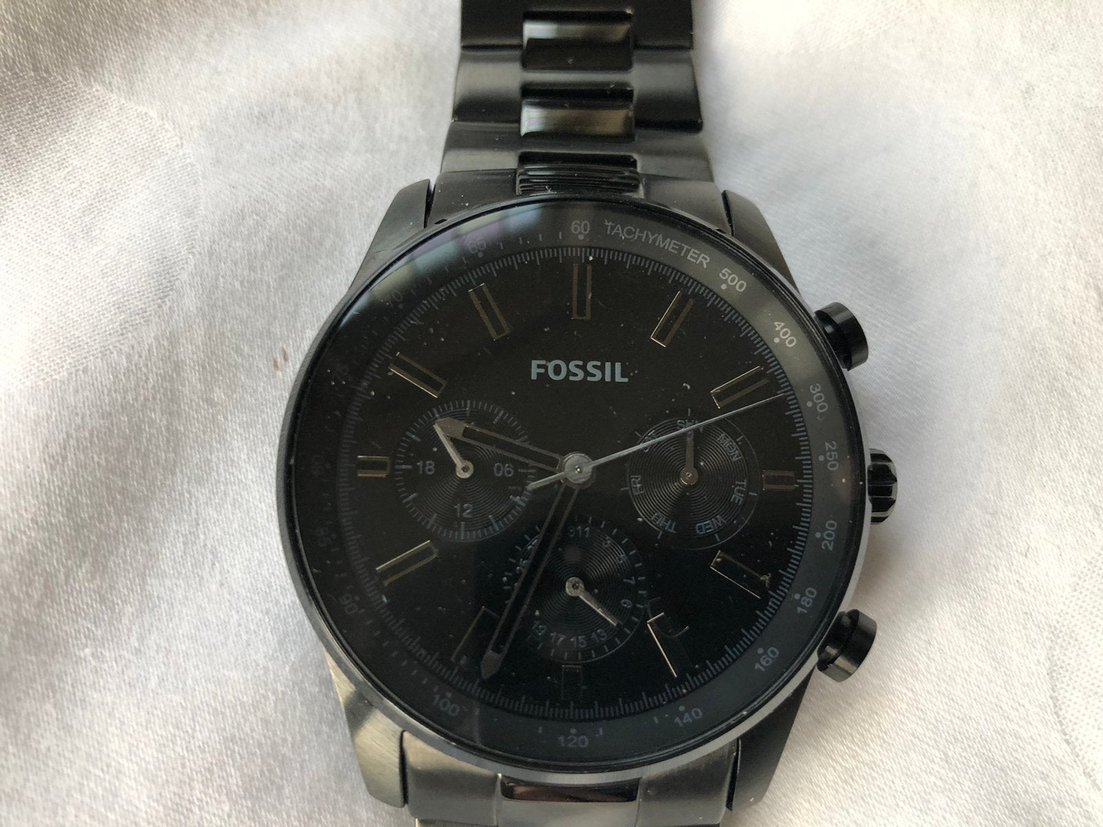 Heren horloge Fossil, Ophalen of Verzenden, Zo goed als nieuw, Leer, Overige merken