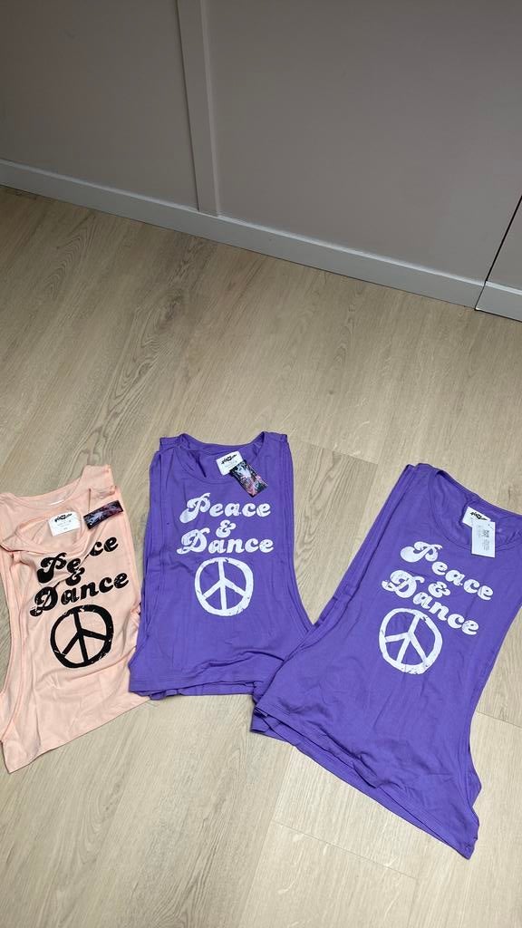 7 streetdance of hiphop shirts in paars en peach, Ophalen of Verzenden, Nieuw, Overige maten