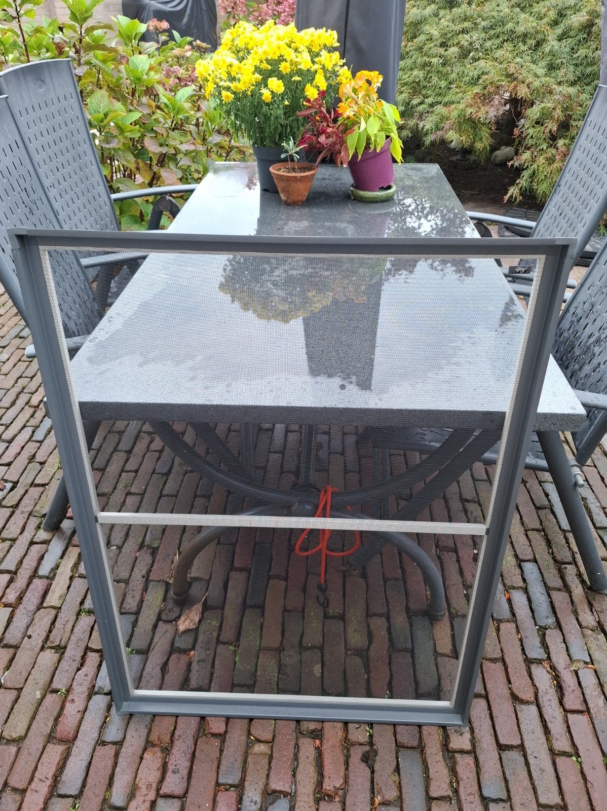 4 Luxaflex raamhorren (76x103.5 cm) - Antraciet/Wit, Ophalen