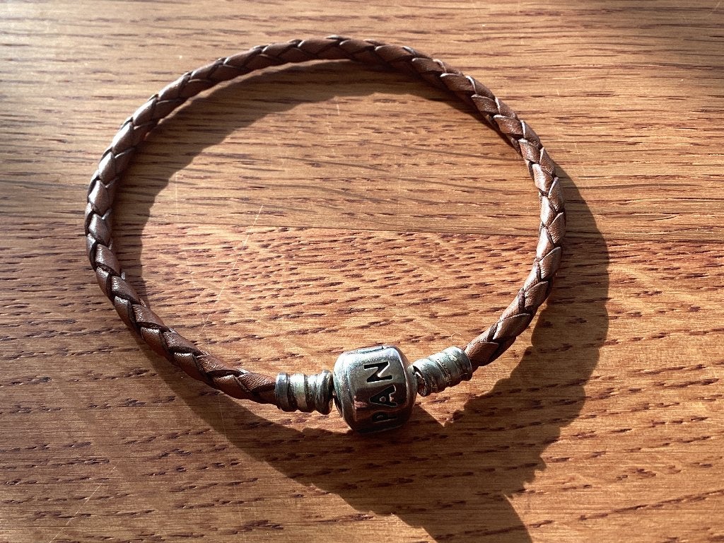 Pandora bruin leren armband 590705cbn 20 cm, Verzenden, Nieuw, Bruin, Leer