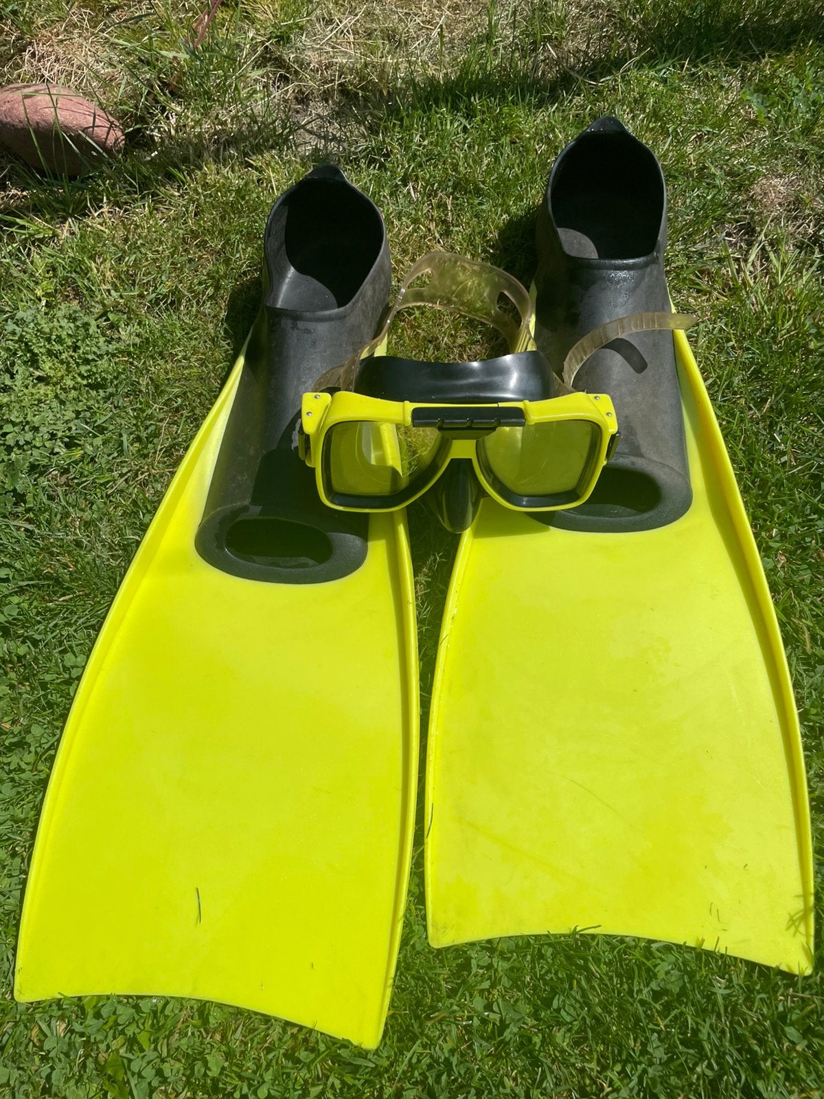 Prachtige flippers en duikbril, Ophalen, Zo goed als nieuw, Duikbril of Snorkel