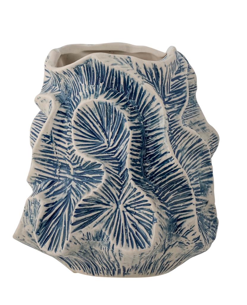 Vaas Guxi Bloomingville - Blauw/Wit Aardewerk, Ophalen of Verzenden, Gebruikt, Blauw