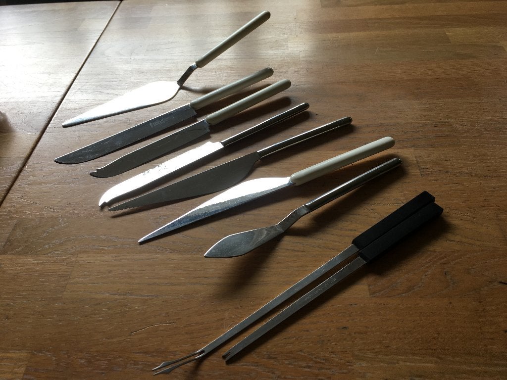 MONO design bestek 7 delen, Los bestek, Ophalen of Verzenden, Zo goed als nieuw, Rvs of Chroom