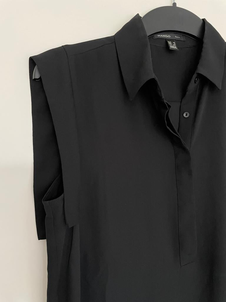 Zwart mouwloos chiffon blousje van mango maat S, Kleding | Dames, Blouses en Tunieken, Ophalen of Verzenden, Zo goed als nieuw