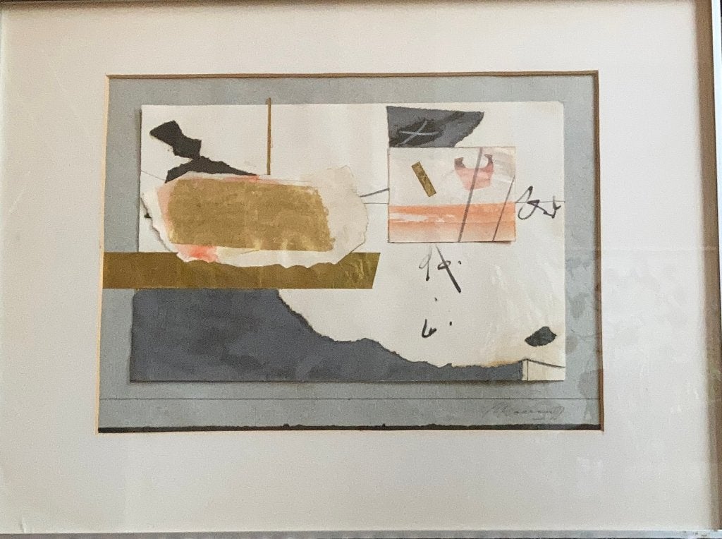Mark Kolthoff, collage, Antiek en Kunst, Gesigneerd, 30 cm, 1950 - 1999, Overige technieken