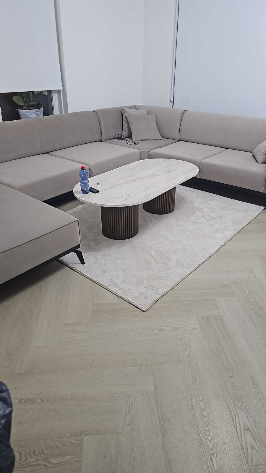Zo goed als nieuwe slaapbank van alcantara (360x270 cm)