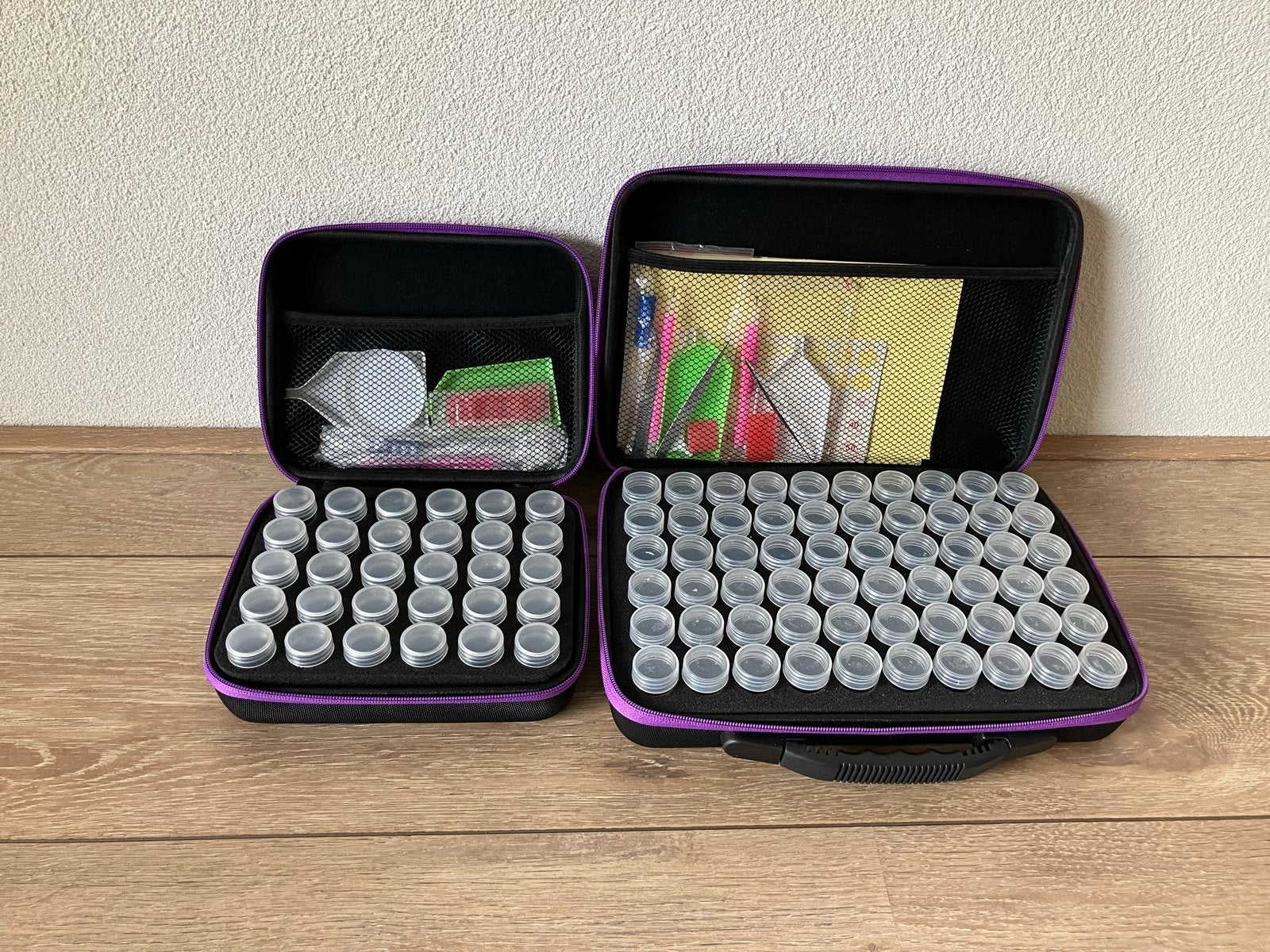 Diamond Painting Opbergkoffer met Potjes en Gereedschap, Ophalen, Overige thema's, Gereedschap of Toebehoren, Zo goed als nieuw
