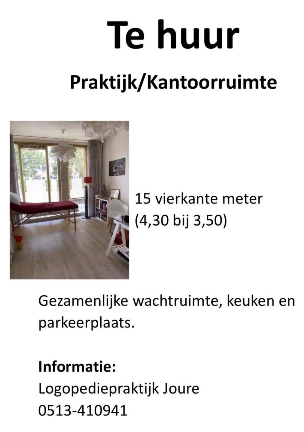 praktijk ruimte Joure te huur 400 euro p/mnd