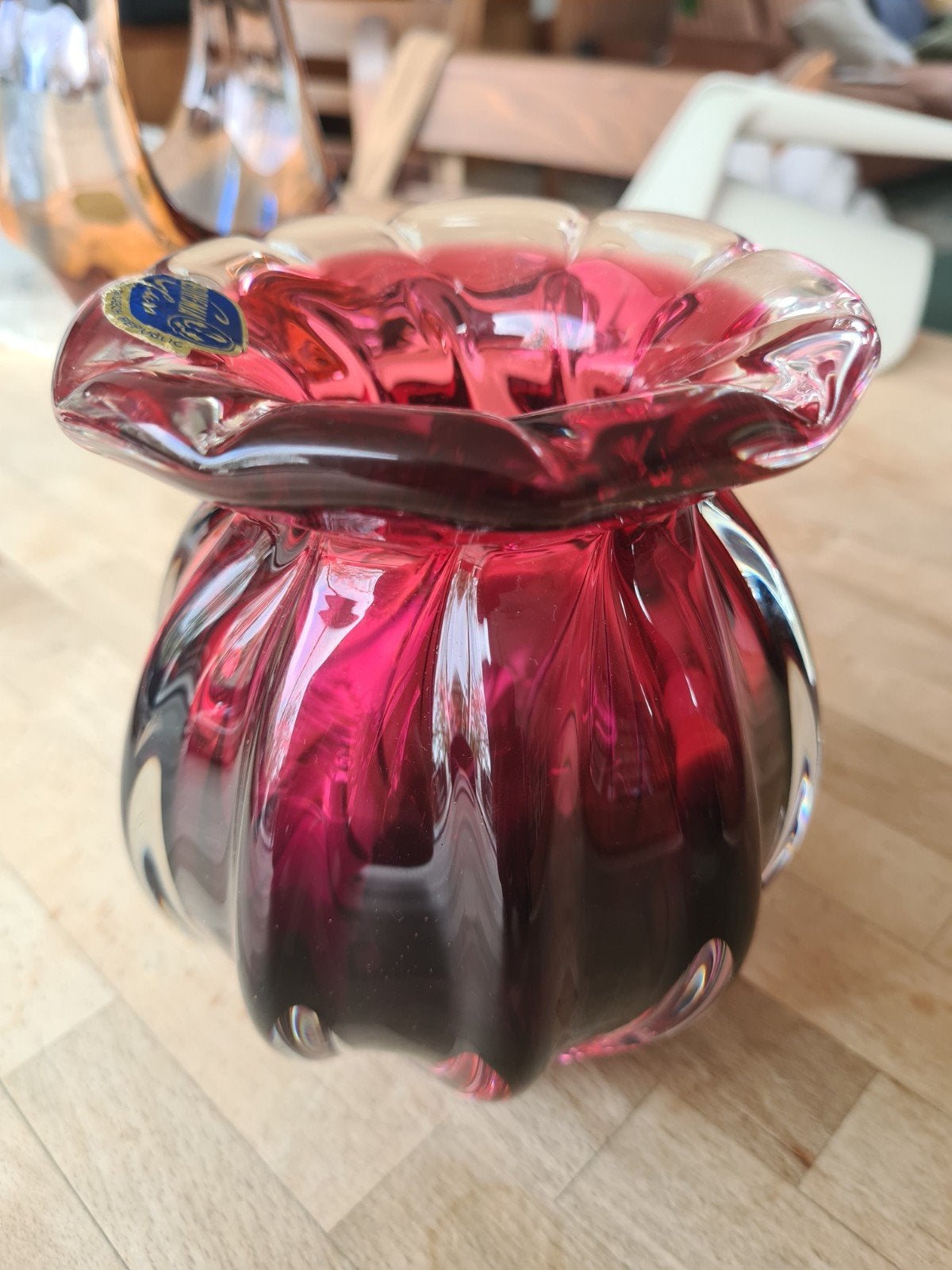 BOHEMIA Glas, Kristal., Ophalen of Verzenden, Geel, Glas