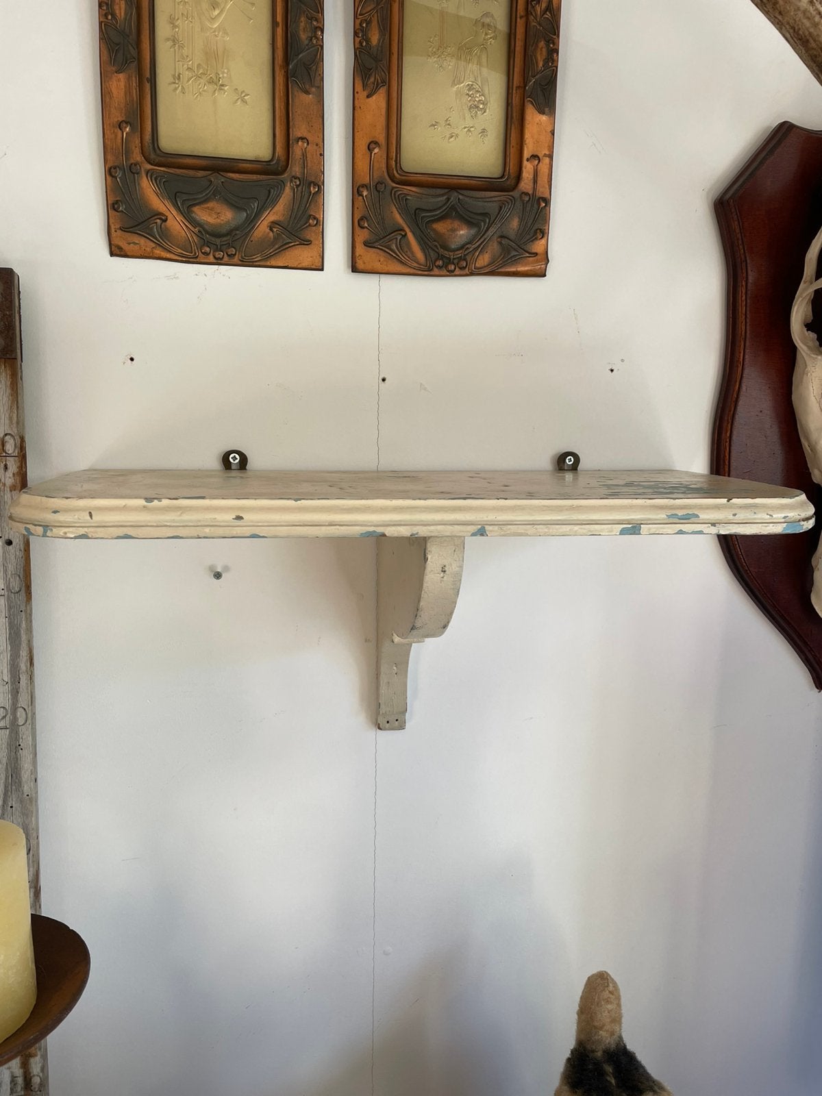 Brocante houten wand console, Ophalen of Verzenden
