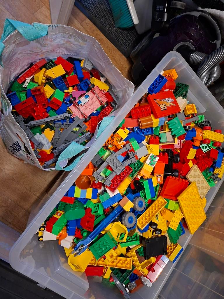 Grote partij Duplo: IKEA doos vol en shopper tas, Ophalen, Gebruikt, Losse stenen, Duplo