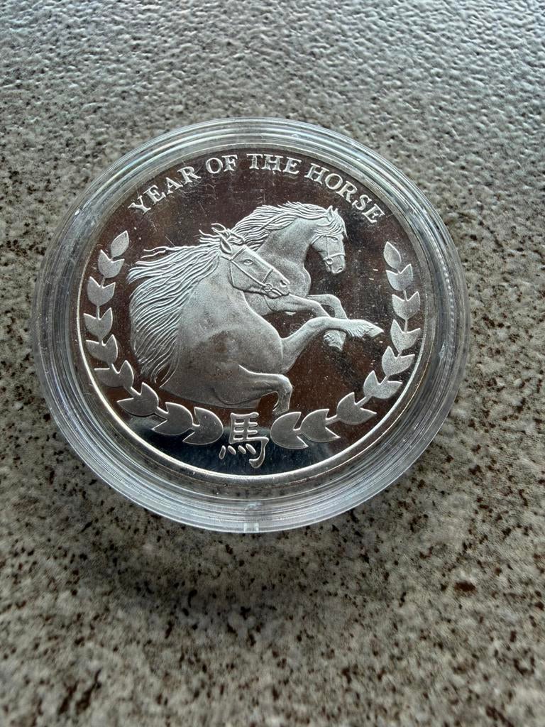 1 ounce year of the horse Somaliland, Ophalen of Verzenden, Zilver