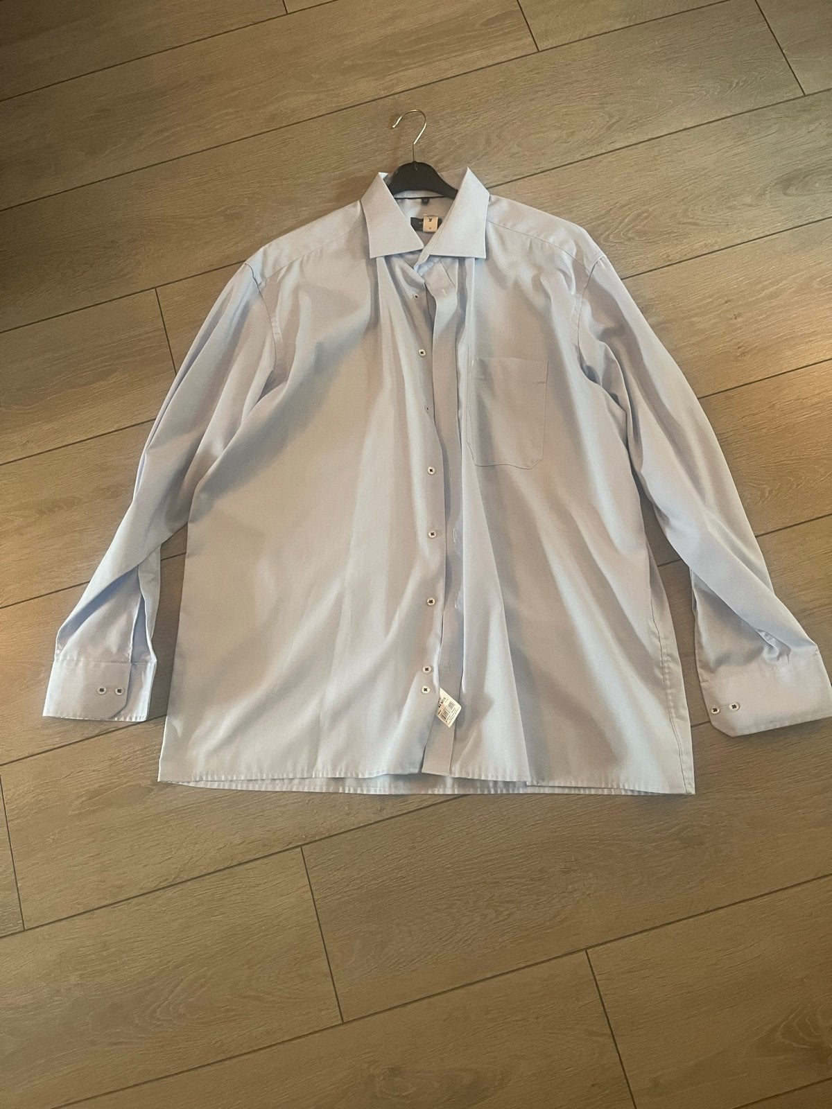 Eterna heren overhemd zgan blauw m 44, Ophalen of Verzenden