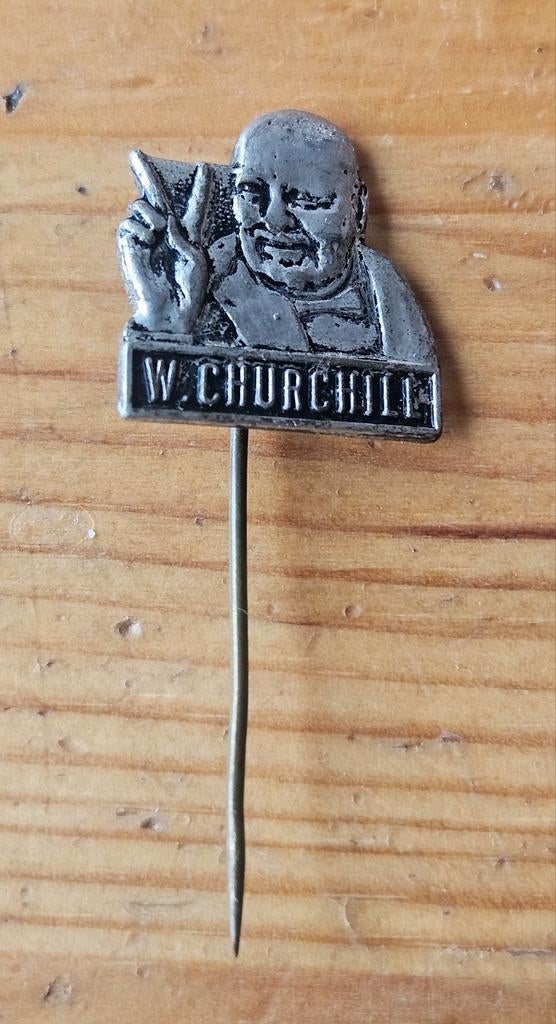Reversspeldje W. Churchill, Verzamelen, Militaria | Tweede Wereldoorlog, Ophalen of Verzenden, Landmacht, Engeland, Embleem of Badge