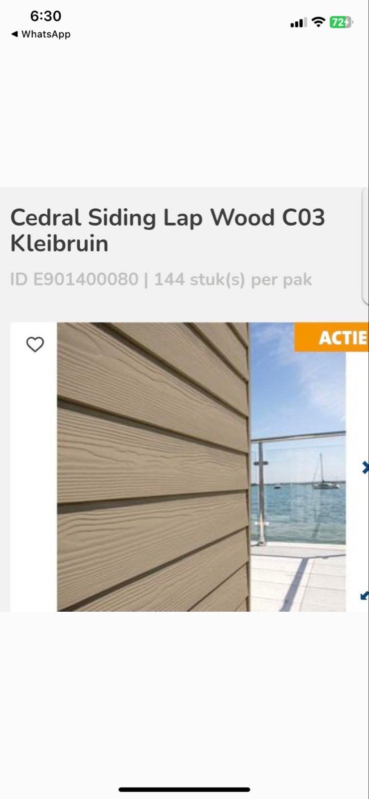 3 stuks Cedral Siding Lap Wood C03 Kleibruin gevelbekleding, Doe-het-zelf en Verbouw, Hout en Planken, Ophalen, Minder dan 25 mm