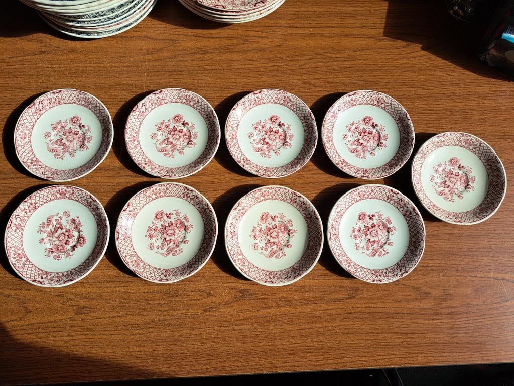 Mason's Stratford schoteltjes - set van 9 (roze, vintage), Ophalen of Verzenden