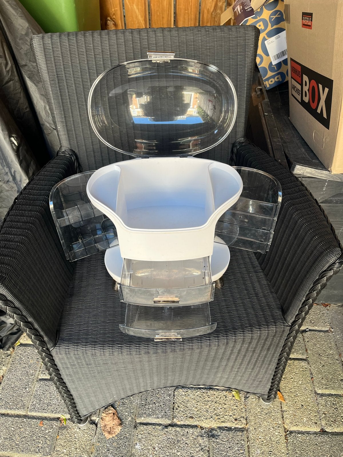 Handige Make-up Opbergbox met Transparante Deksel, Ophalen, Gebruikt, Wit, Hardcase