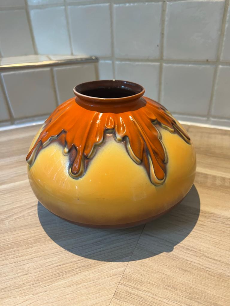 Vintage Fat Lava stijl vaas – jaren 70 retro keramiek, Ophalen of Verzenden