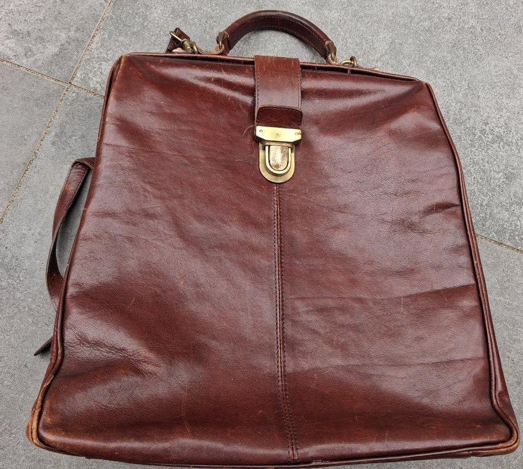Echt lederen dames rugtas, vintage, Overige merken, Gebruikt, 25 tot 40 cm, Ophalen of Verzenden