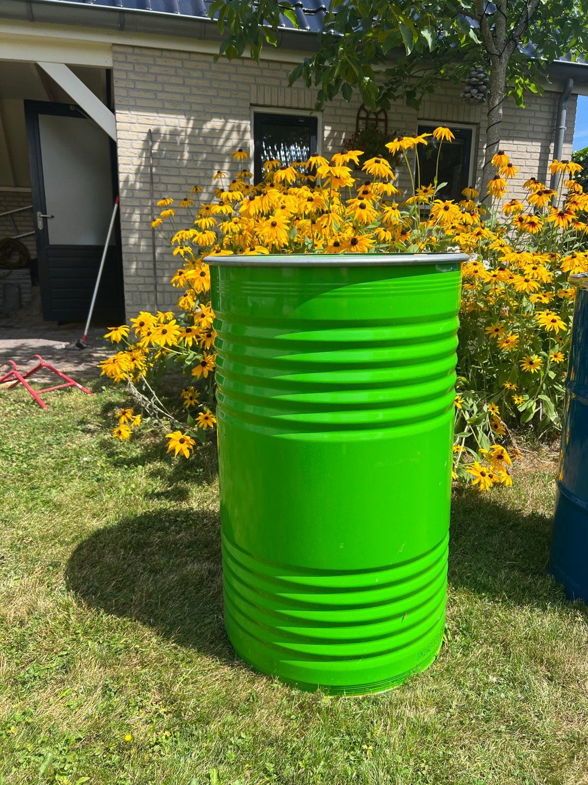 Groene metalen Olievat, Ophalen, Gebruikt, Minder dan 60 cm, Rond