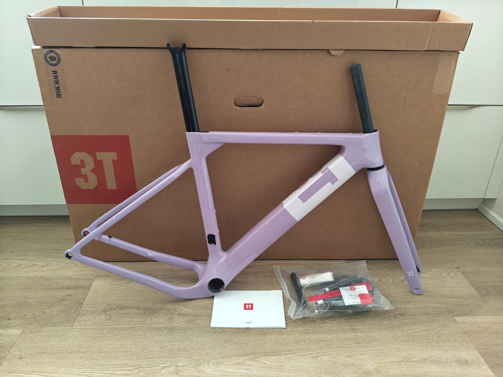 3T Primo carbon gravelbike frame in Lila (M) of Blauw (L), Fietsen en Brommers, Nieuw, Ophalen of Verzenden, Gravelbike, Carbon