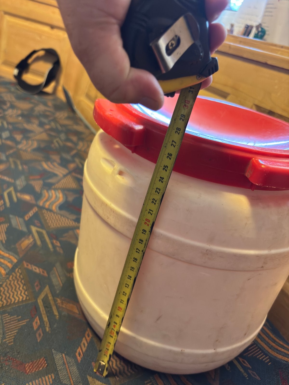 Waterdichte Curver ton met deksel - 10 Liter - Wit/Rood, Ophalen, Gebruikt