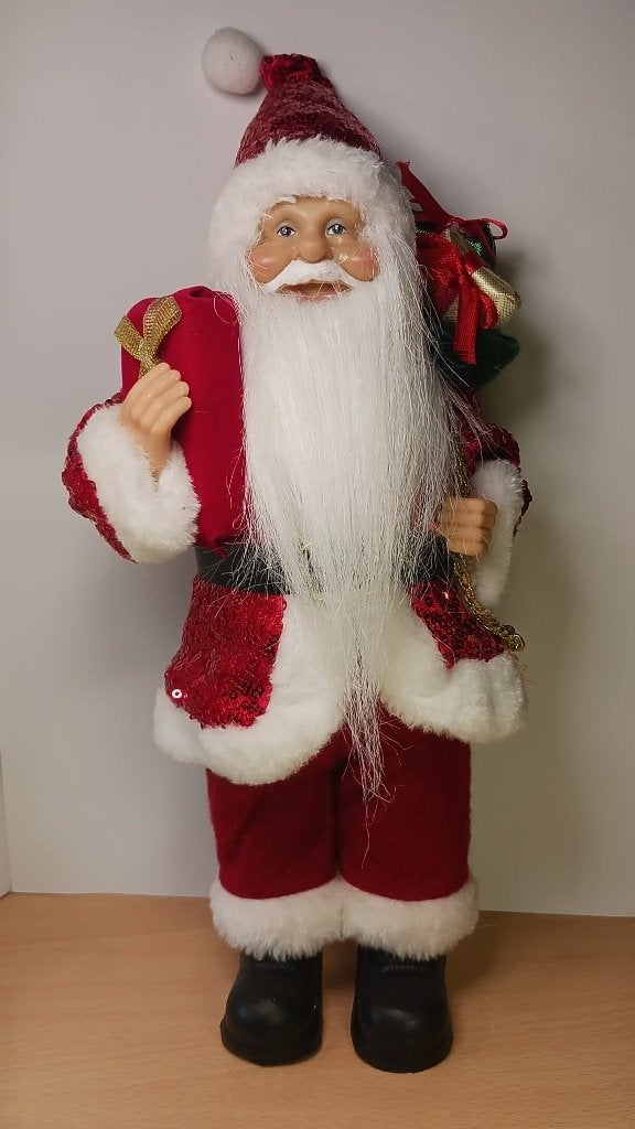 Kerstman met cadeaus - 34 cm, Ophalen of Verzenden, Zo goed als nieuw