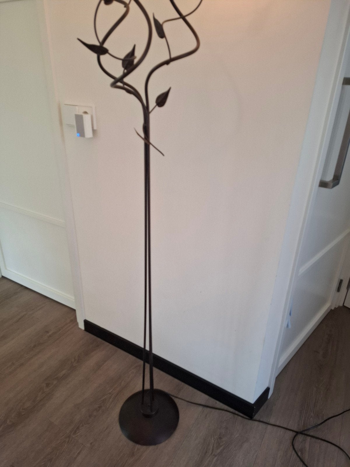 Metalen vloerlamp met bladeren - Kwantum, Ophalen, Gebruikt, Overige fittingen, Modern, Sierlijk