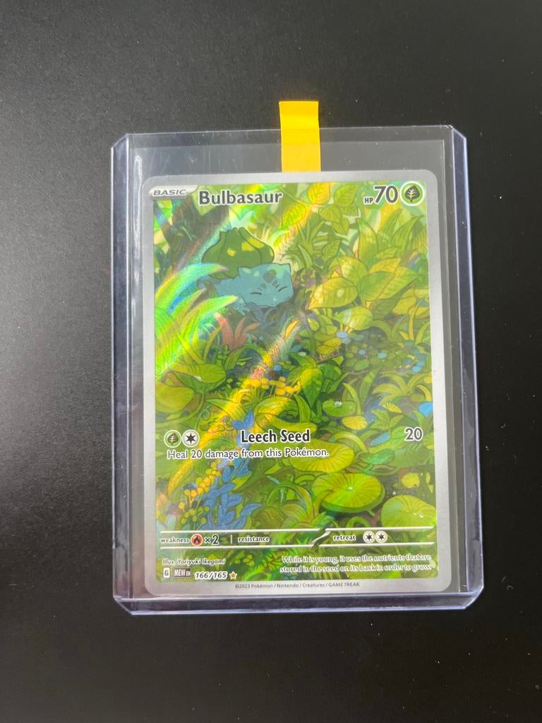 Bulbasaur 151 Pokémon kaart - Topstaat, Ophalen of Verzenden, Zo goed als nieuw, Losse kaart, Foil