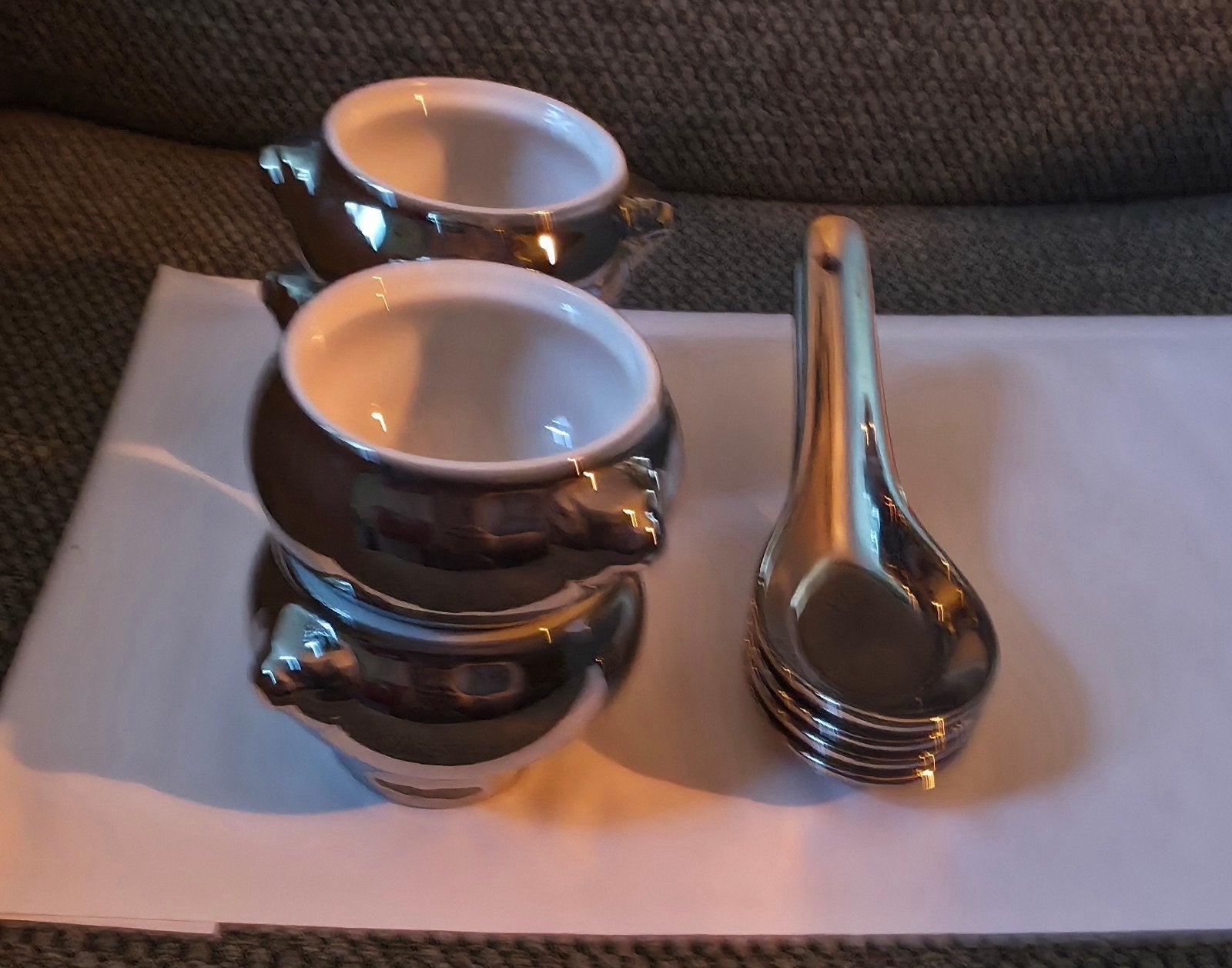 Mini leeuwenkop Verrines zilver/chroom en "Amuse set, Ophalen of Verzenden, Overige materialen