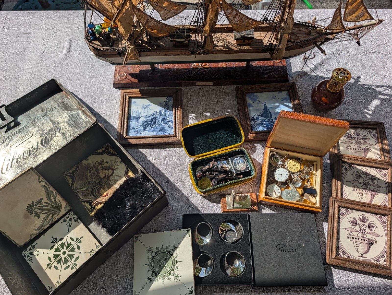Diverse verzameling, tegels, zilver, oud schip uit erfenis, Ophalen of Verzenden, Zilver
