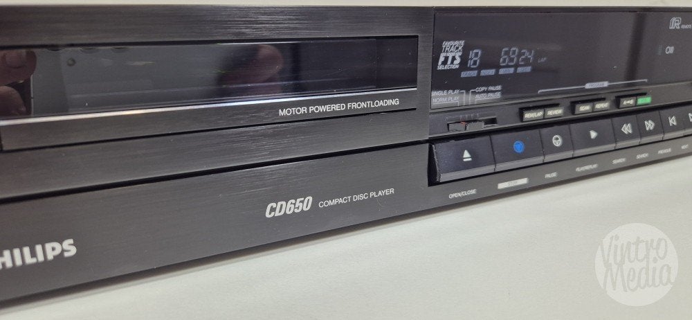 Philips CD650 CD-Speler | CDM2 | TDA1541 | Afstandsbediening, Ophalen of Verzenden, Refurbished, Philips