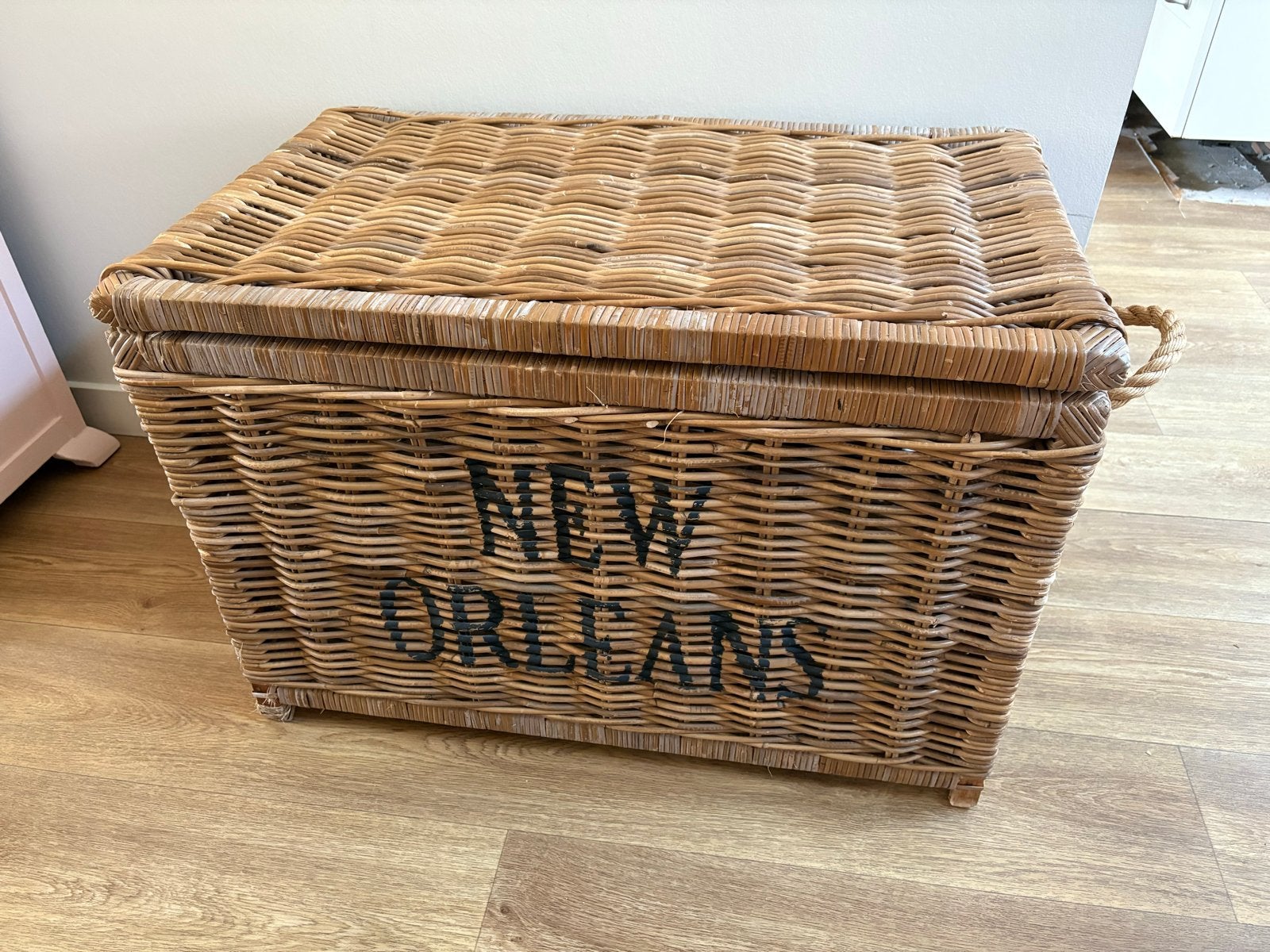 Rotan opbergmand 'New Orleans' met deksel, Ophalen, Overige materialen, Minder dan 50 cm, Gebruikt