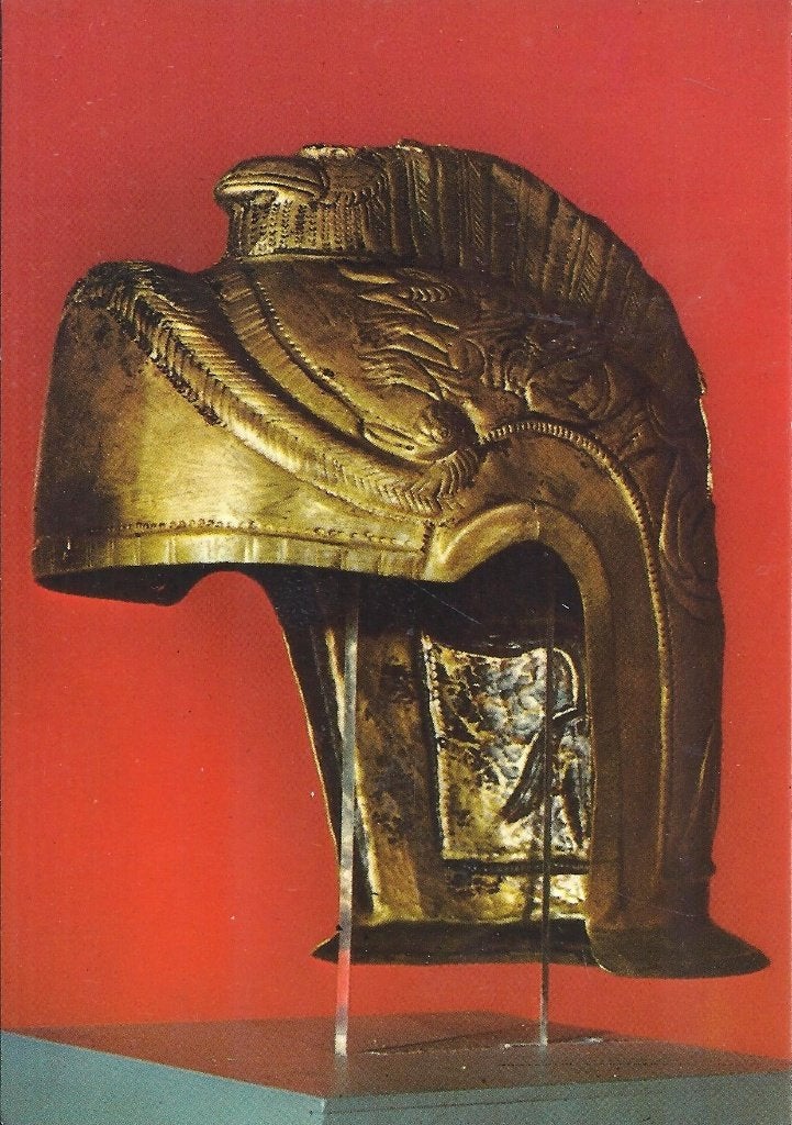 D6 ansichtkaart norfolk museums romeinse parade helm, Ophalen of Verzenden, 1960 tot 1980, Gelopen