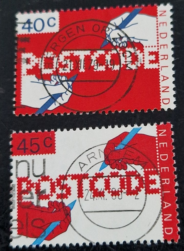 Nederland 1978 - NVPH 1151-1152 - Postcode   -ao, Postzegels en Munten, Ophalen of Verzenden, Na 1940, Gestempeld