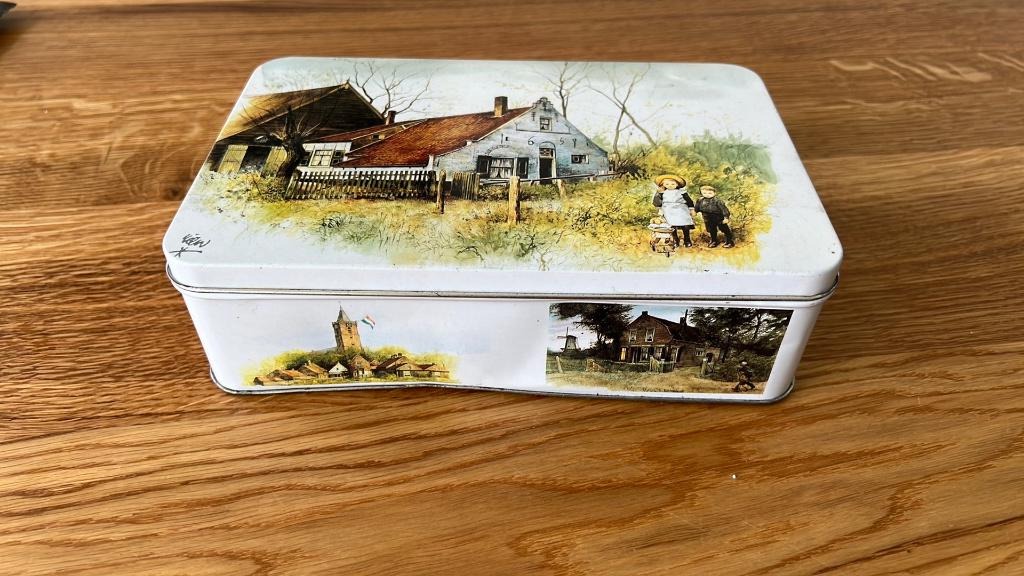 Rien Poortvliet blik 21 x 13,5 x 6cm, Ophalen of Verzenden, Gebruikt, Overige