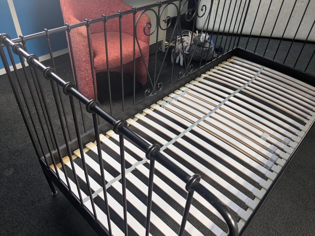 Eenpersoons metalen ledikant 200x90cm met lattenbodem, Ophalen, Gebruikt, 90 cm, Eenpersoons