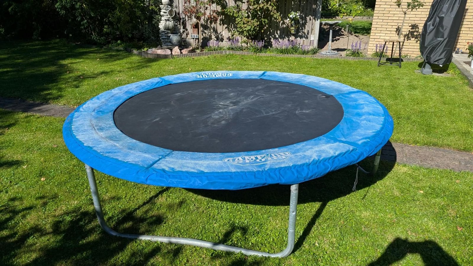 Trampoline 240 cm met afdekhoes, in hoogte verstelbaar, Kinderen en Baby's, Ophalen, Gebruikt