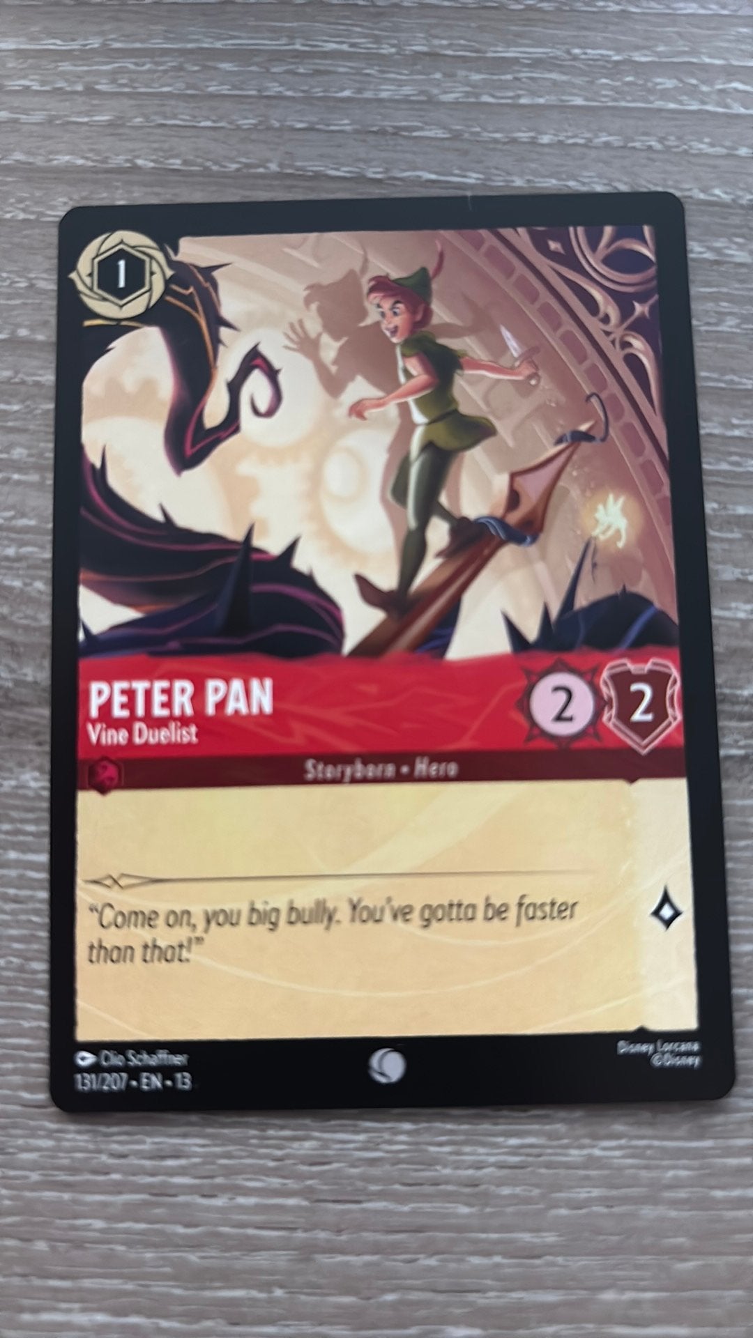 Disney Lorcana Peter Pan vine duelist 131-207 13ATV nonfoil, Ophalen of Verzenden, Zo goed als nieuw