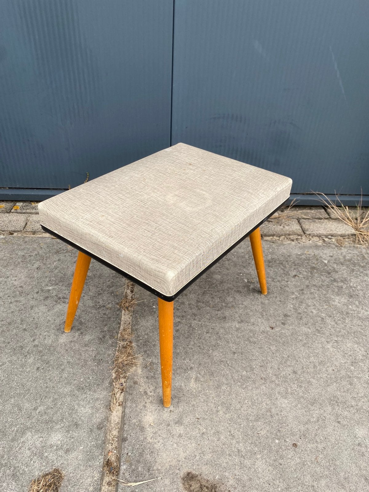 Vintage uitklapbaar keukentrapje / krukje, Ophalen, In hoogte verstelbaar, Gebruikt, Hout