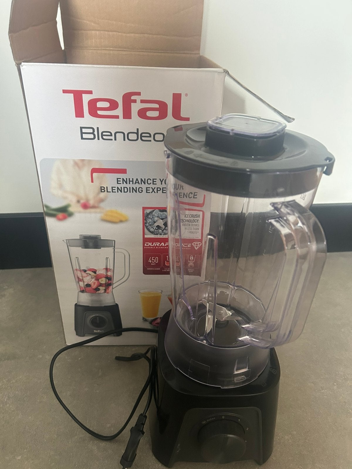Tefal blender 450 watt, Witgoed en Apparatuur, Blenders, Ophalen, Zo goed als nieuw, Blender