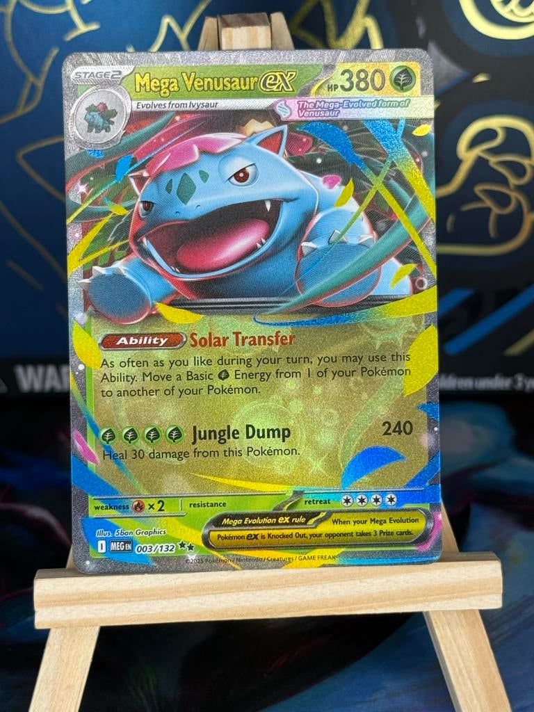 Mega Venusaur EX Pokémon Kaart (003/132) MEG, Ophalen of Verzenden, Zo goed als nieuw, Losse kaart